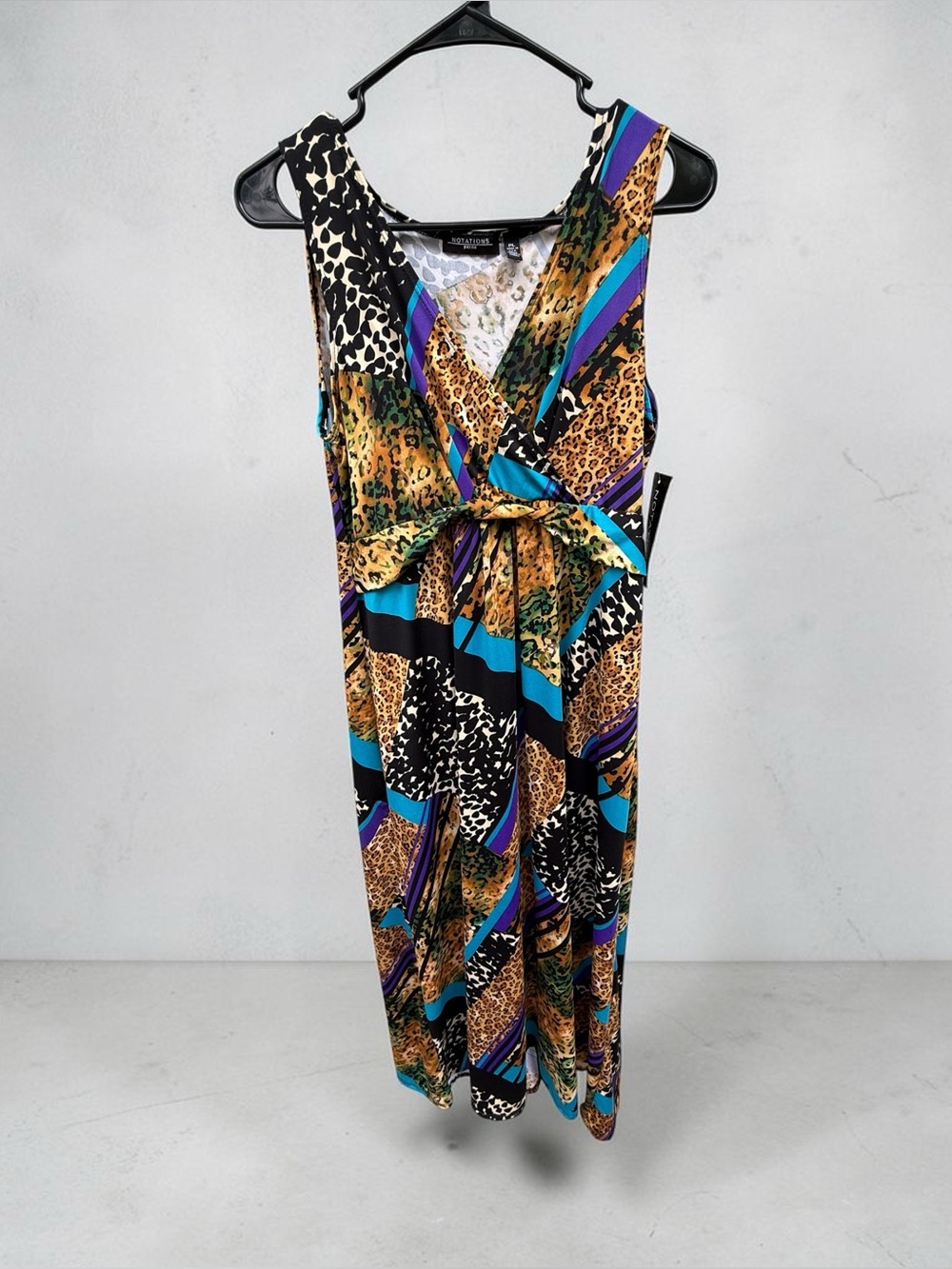NWT Notations Petite Large Animal Print Maxi Wrap Dress